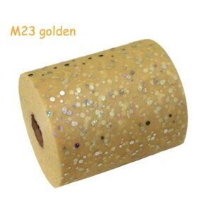 Sequin Dot Tulle - 6" x 100 FT - GOLDEN